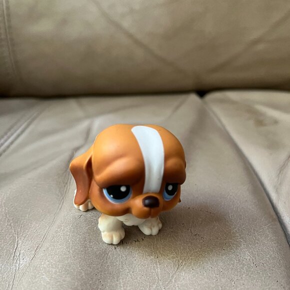 Littlest Pet Shop LPS #76 Saint Bernard Dog 76 puppy Cake Topper Figure Toy - Picture 1 of 3